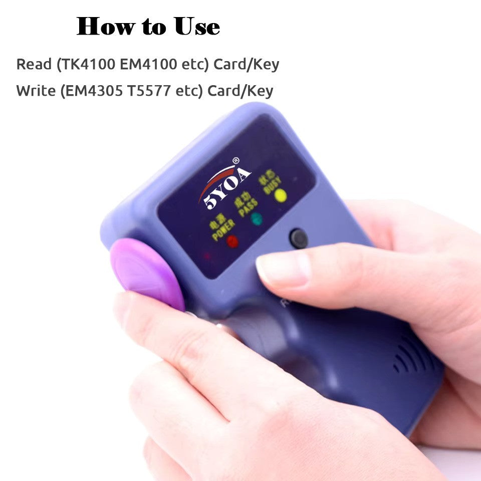 Handheld 125KHz EM4100 RFID Copier Writer Duplicator Programmer Reader EM4305 T5577 Rewritable ID Keyfobs Tags Card