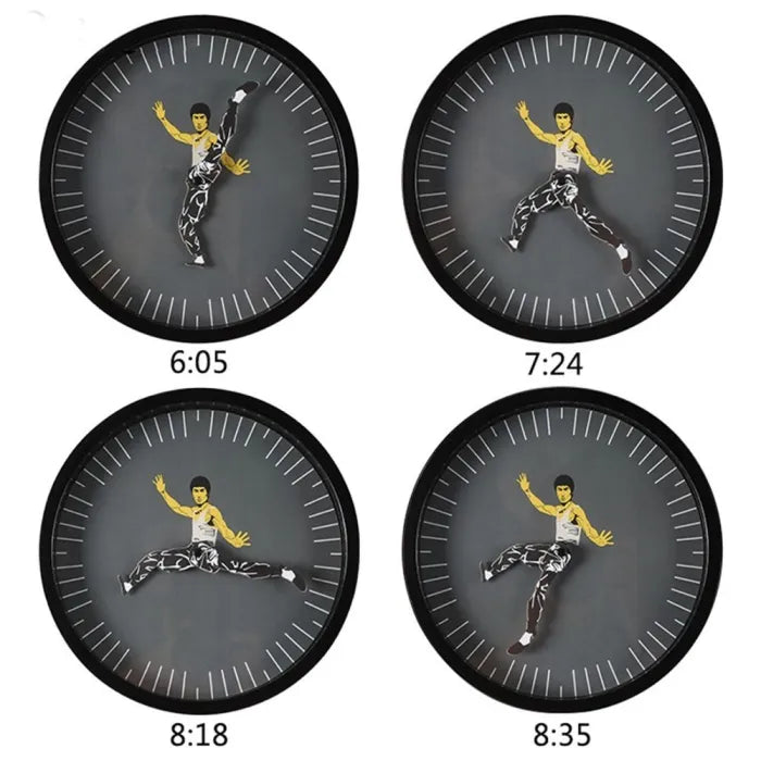 Kung Fu Wall Clock Chinese Bruce Lee Personality at $29.97 from Truemartin