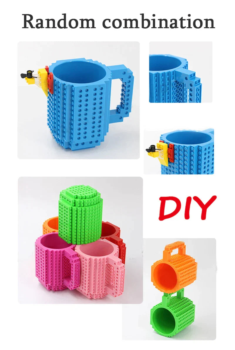 350ml Creative Milk Mug Coffee Cups Creative Build-on Brick Mug Cups Drinking Water Holder for LEGO Building Blocks Design