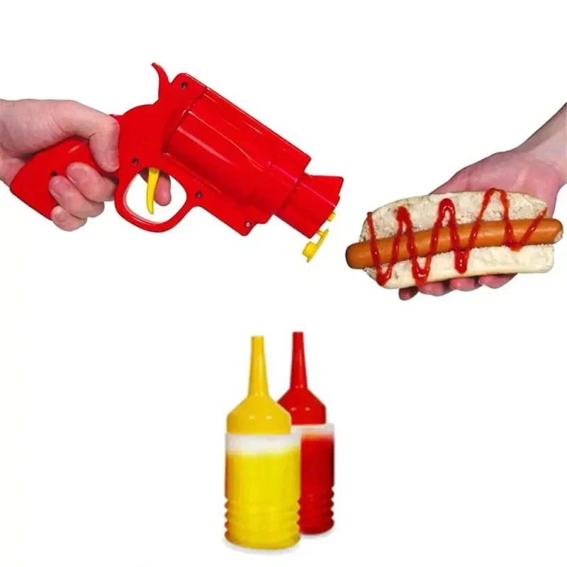Kitchen Restaurant Condiment Dispenser Bottle, Ketchup Mustard Spice Gun at $19.97 from Truemartin