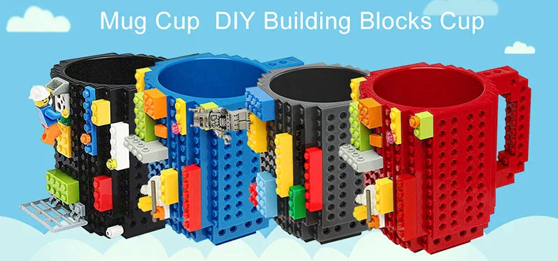 350ml Creative Milk Mug Coffee Cups Creative Build-on Brick Mug Cups Drinking Water Holder for LEGO Building Blocks Design