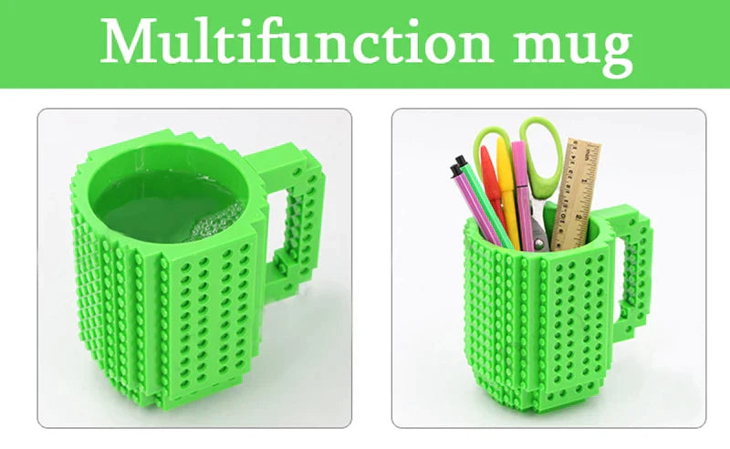 350ml Creative Milk Mug Coffee Cups Creative Build-on Brick Mug Cups Drinking Water Holder for LEGO Building Blocks Design