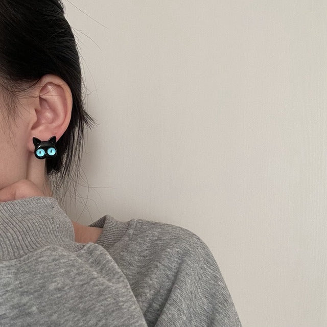 New Fashion Handmade Cartoon 3D Polymer Clay Animal Earrings Women Cute Cat Stud Earring Ear Stud Jewelry Girls