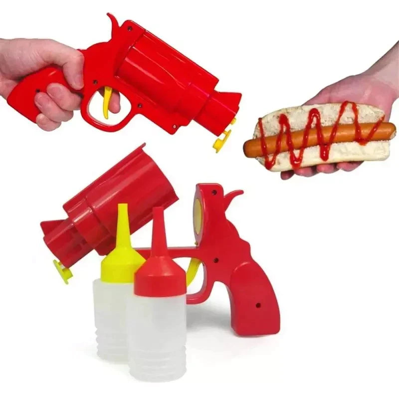 Kitchen Restaurant Condiment Dispenser Bottle, Ketchup Mustard Spice Gun at $19.97 from Truemartin