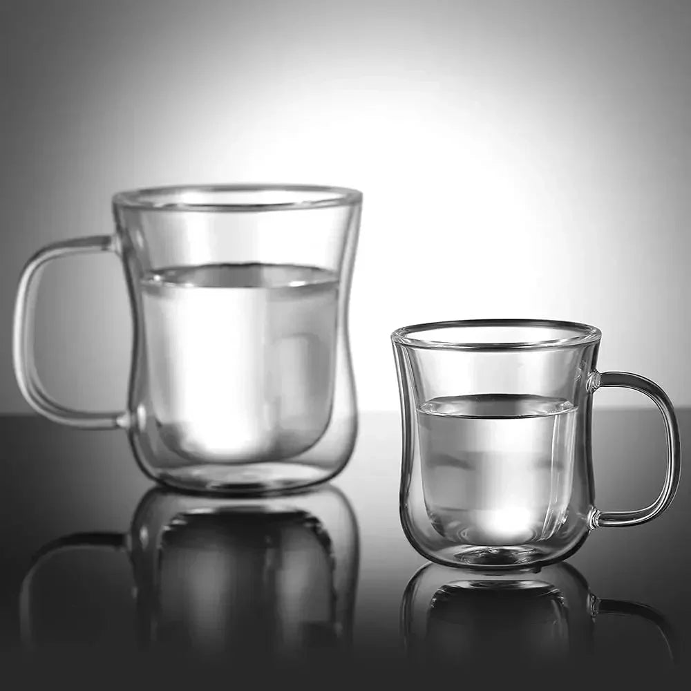 Heat-Resistant Double Wall Glass Cup Beer Coffee Cup Set