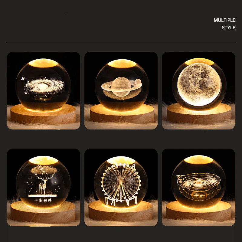 Glowing Planetary Galaxy Astronaut Crystal Ball Night Lights at $28.98 from Truemartin