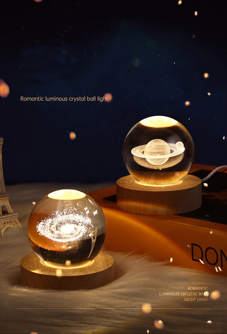 Glowing Planetary Galaxy Astronaut Crystal Ball Night Lights at $28.98 from Truemartin