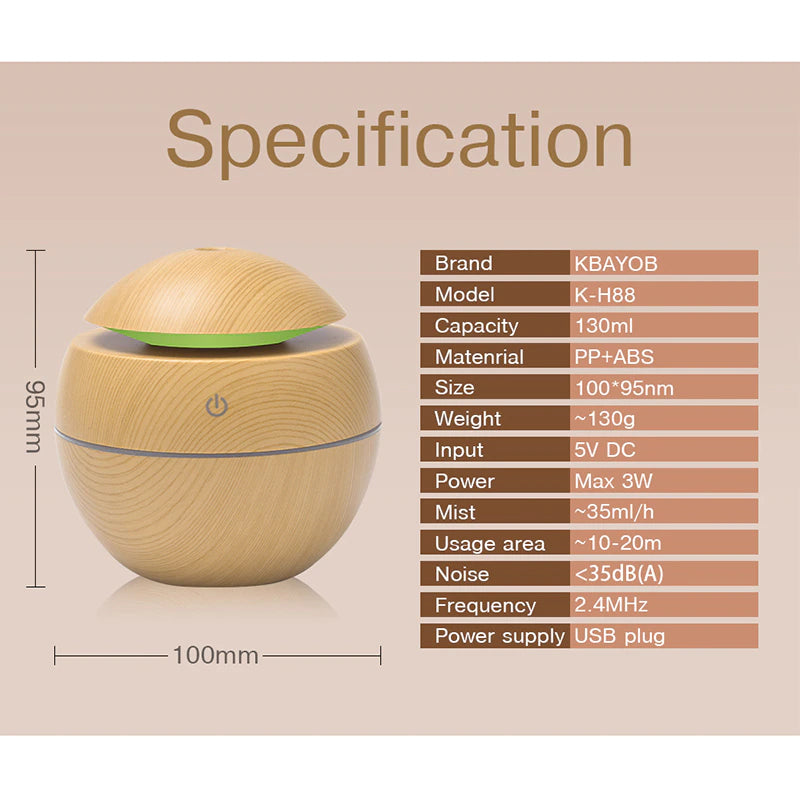 Humidifier, Air Purifier Essential Oils Diffuser 130ml, Usb DC5V at $24.99 from Truemartin