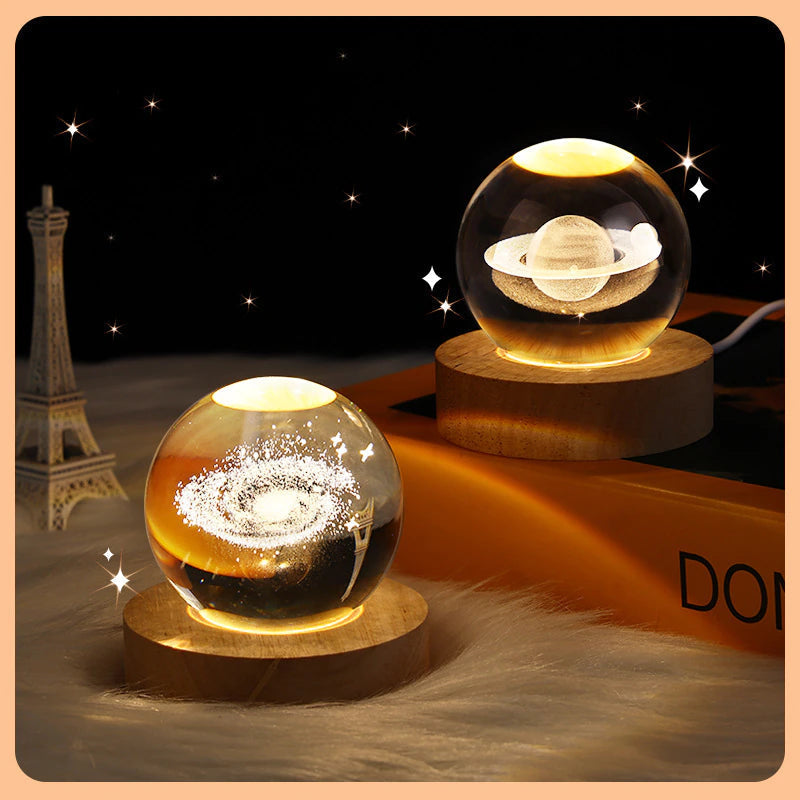 Glowing Planetary Galaxy Astronaut Crystal Ball Night Lights at $28.98 from Truemartin