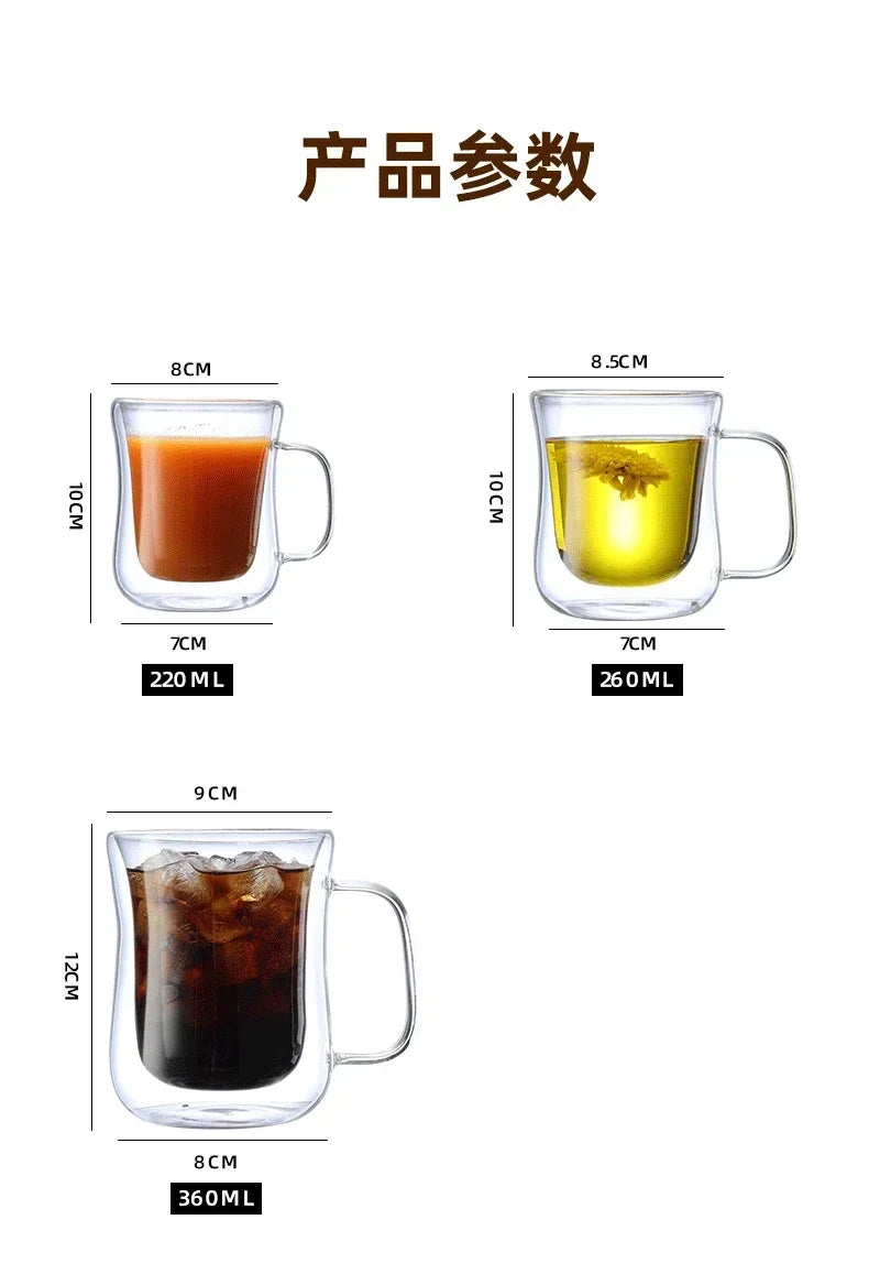 Heat-Resistant Double Wall Glass Cup Beer Coffee Cup Set