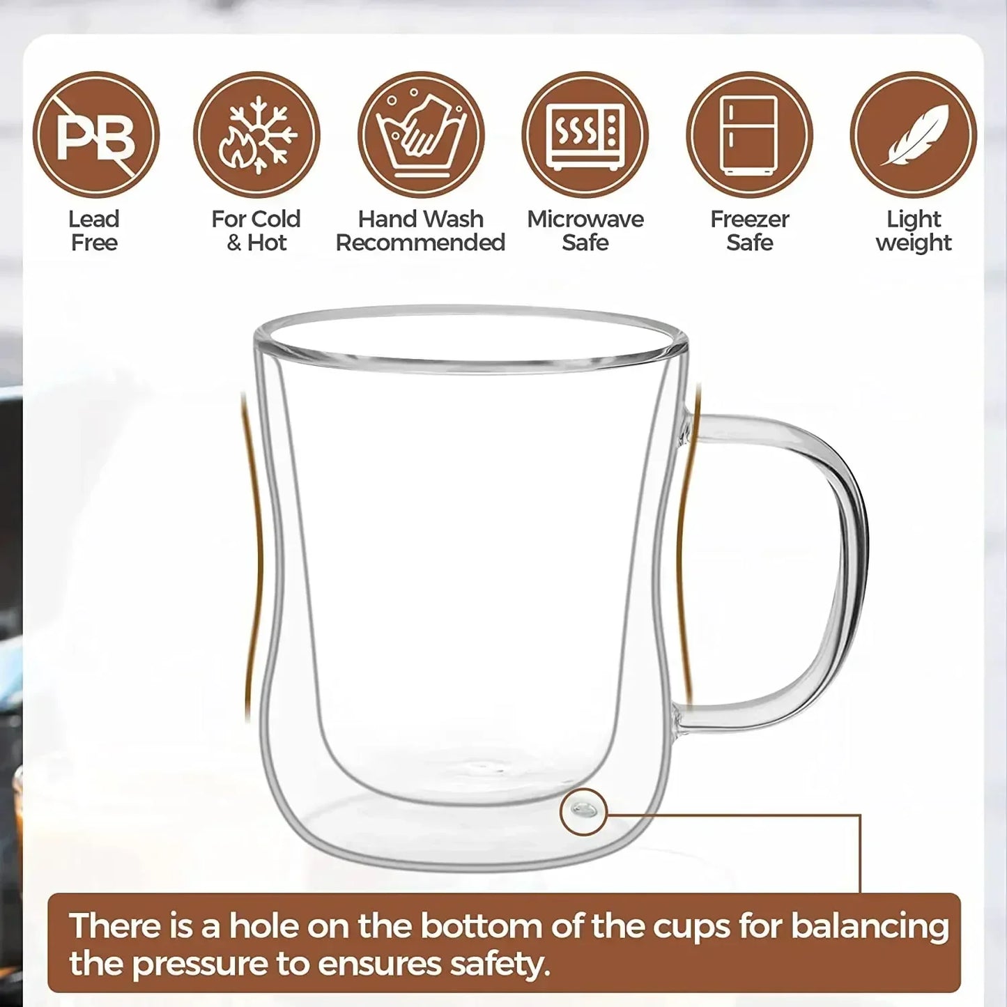 Heat-Resistant Double Wall Glass Cup Beer Coffee Cup Set