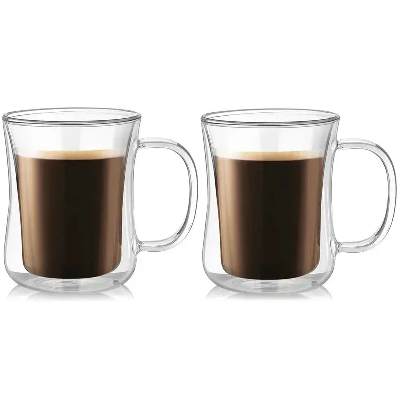 Heat-Resistant Double Wall Glass Cup Beer Coffee Cup Set