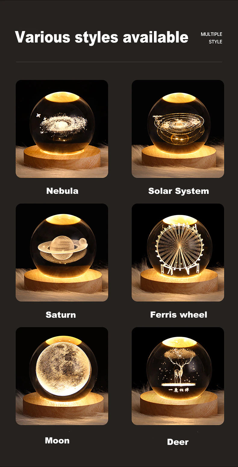 Glowing Planetary Galaxy Astronaut Crystal Ball Night Lights at $28.98 from Truemartin