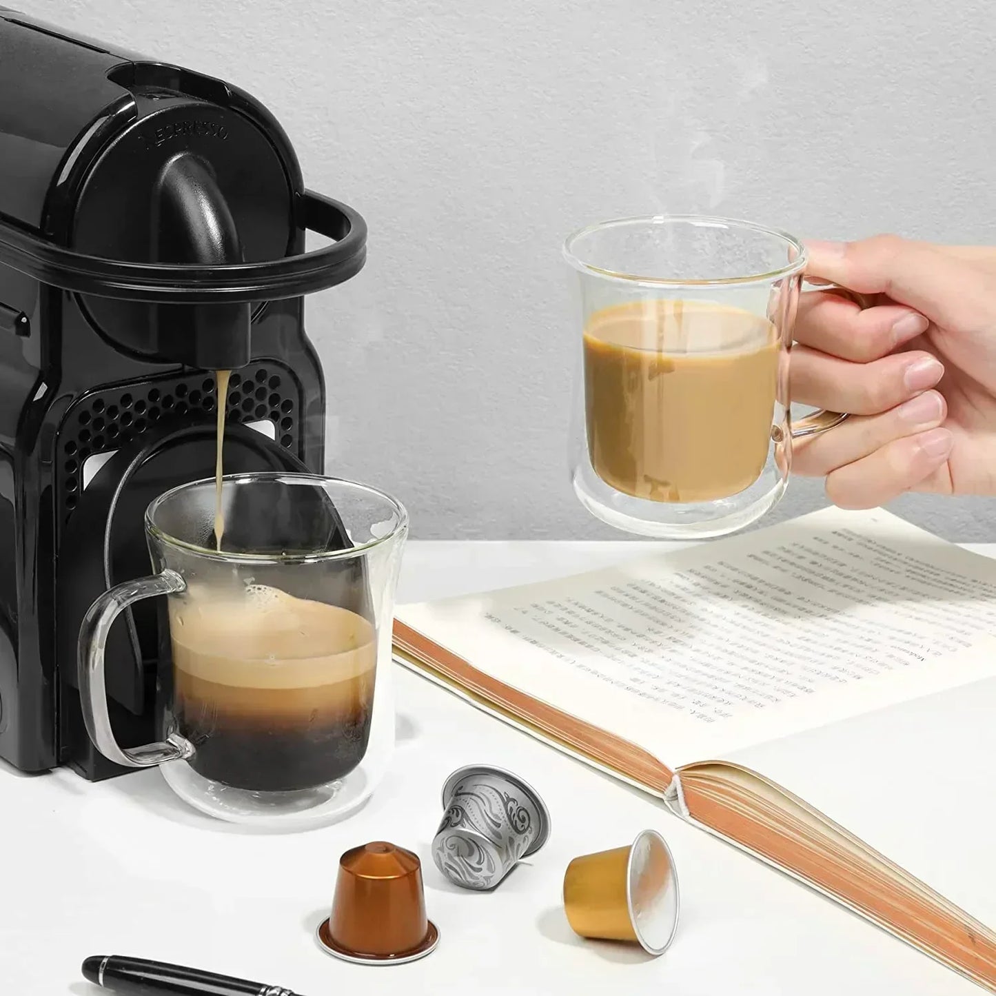 Heat-Resistant Double Wall Glass Cup Beer Coffee Cup Set