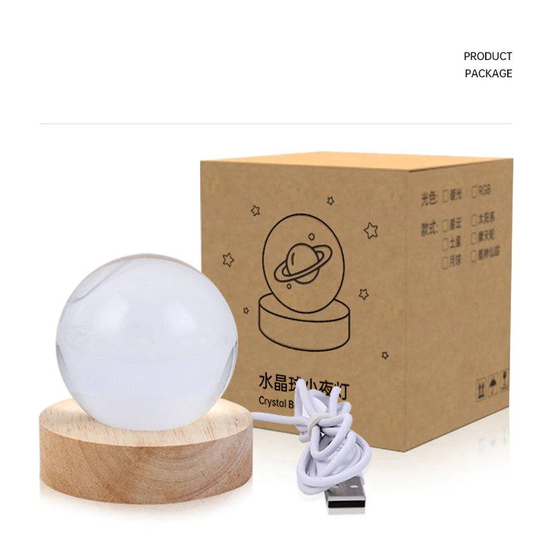 Glowing Planetary Galaxy Astronaut Crystal Ball Night Lights at $28.98 from Truemartin