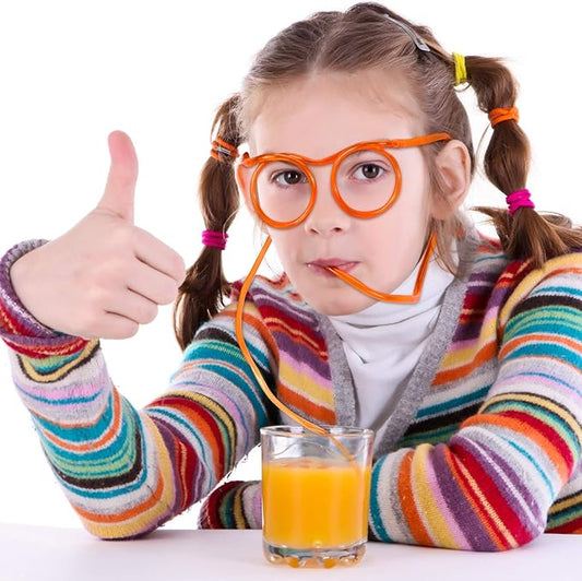 2 Pcs Silly Straw Glasses Drinking Crazy Fun Loop