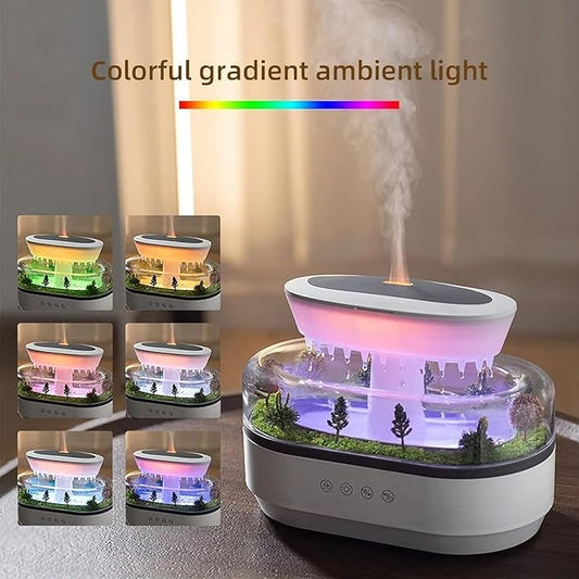 Raindrop Air Humidifier Colorful Light White Noise Essential Oil Diffuser