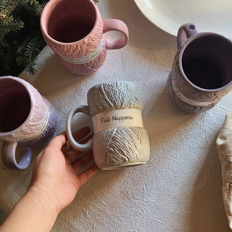 Creative Colorful Wool Ceramics Mugs at $24.98 from Truemartin