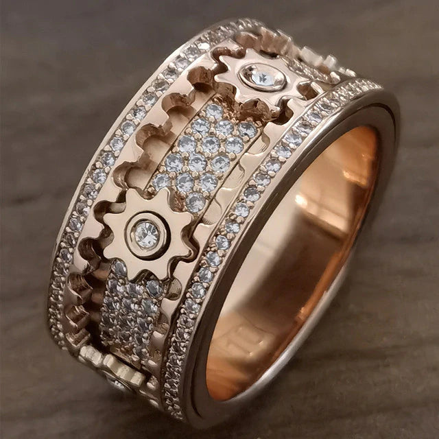 Gear Ring Luxury Rose Gold Silver Color at $24.97 from Truemartin