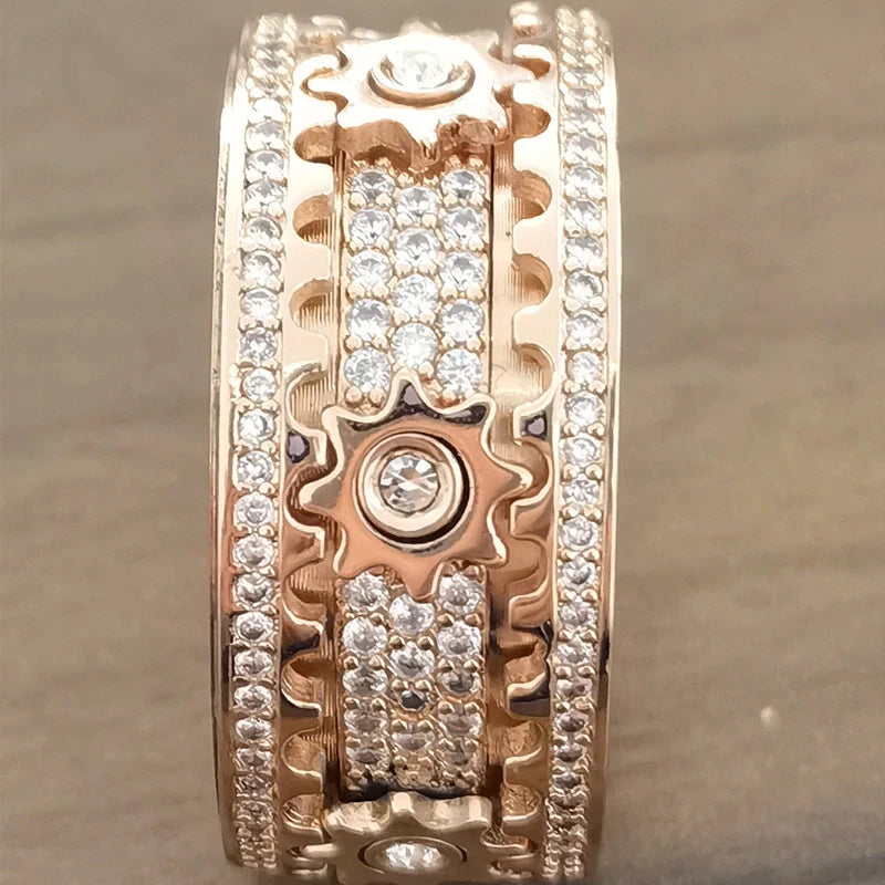 Gear Ring Luxury Rose Gold Silver Color at $24.97 from Truemartin