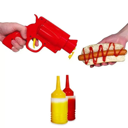 Kitchen Restaurant Condiment Dispenser Bottle, Ketchup Mustard Spice Gun at $19.97 from Truemartin
