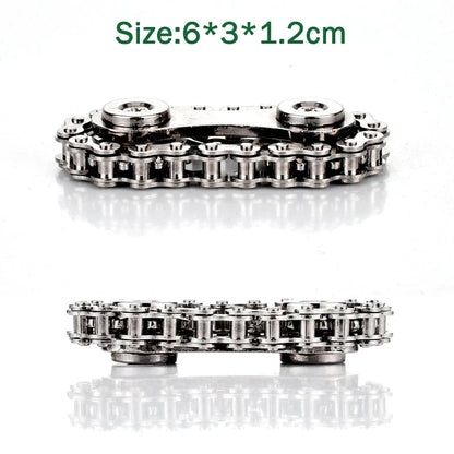 Metal Chain Spinner Fidgets Metal Flywheel Fingertip Gyro Toys Anti Stress DIY Replace Bicycle Chain Spiner Fidget Toys Kids