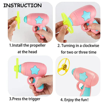 Funny Cat Toy Interactive Flying Saucer Gun Creative Kitten Mini Bamboo-copter Game Toy for Cat